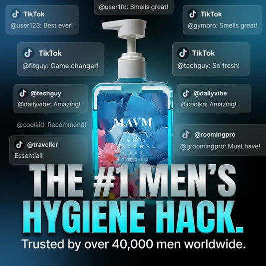 MAVM Men's Daily Intimate Care Gel, pH Balanced, Blue Fragrance, Plant Derived Ingredients