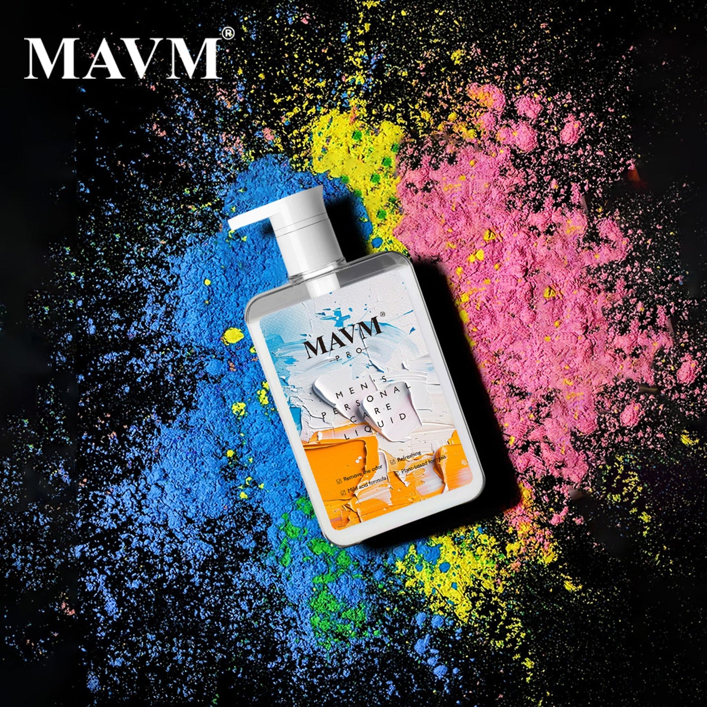 MAVM Men's Gentle Intimate Gel, Plant Based, pH Balanced, Coconut Aroma, Daily Cleansing