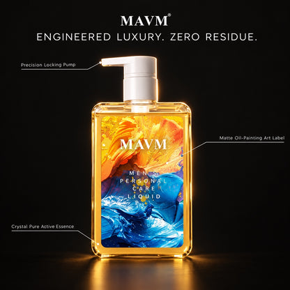 MAVM Men's Intimate Cleansing Gel, Plant Derived pH Balanced Formula, Gold Bar Scent for Daily Care