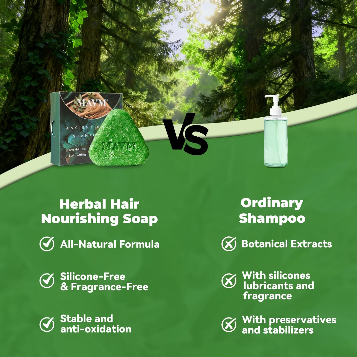 Herbal Shampoo Bar with Usma Herb, Thuja Leaf & Ginseng – Mild Solid Hair Cleanser for Daily Use