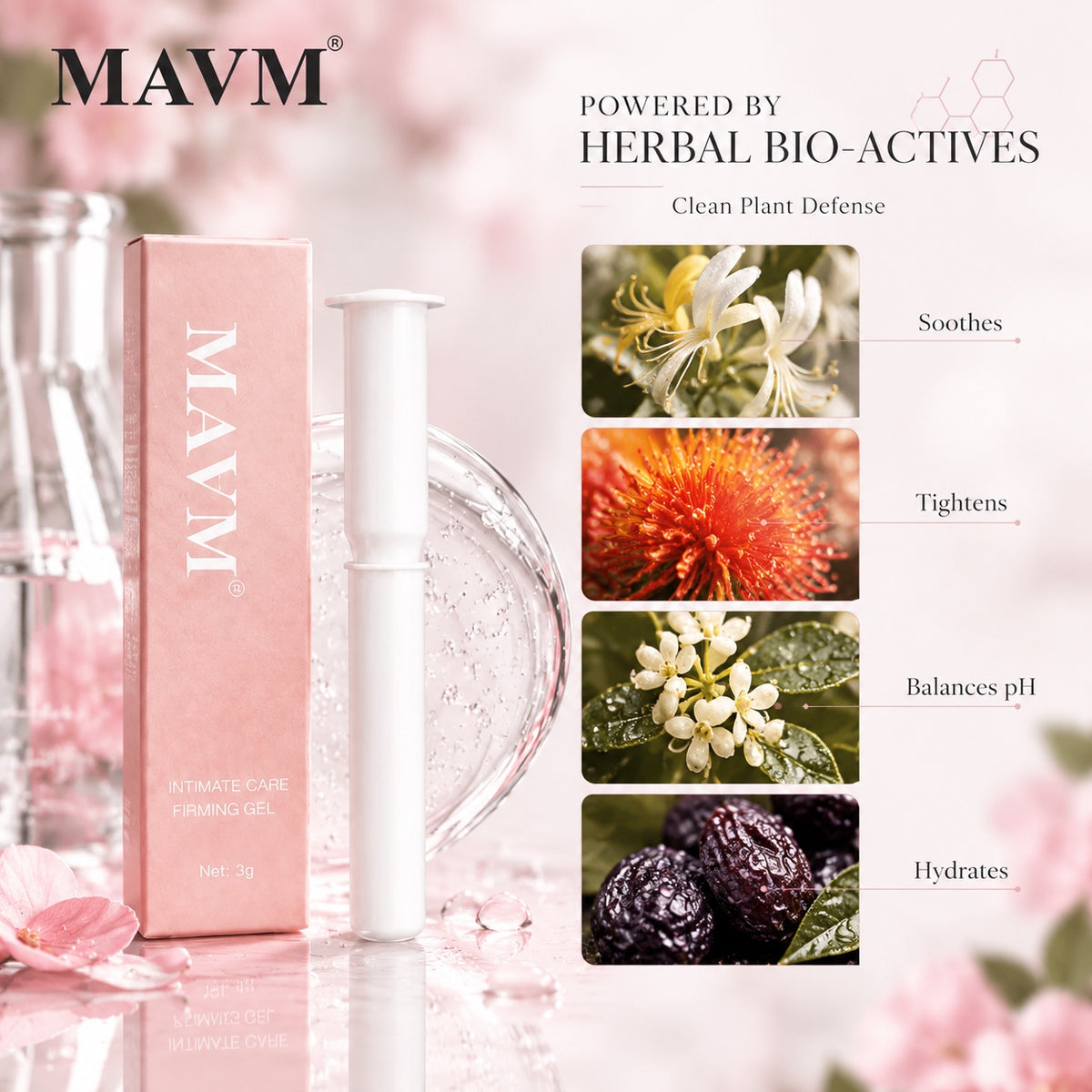 MAVM Herbal Intimate Care Firming Gel — Advanced pH-Balancing & Restorative Botanical Treatment (6-Pack)