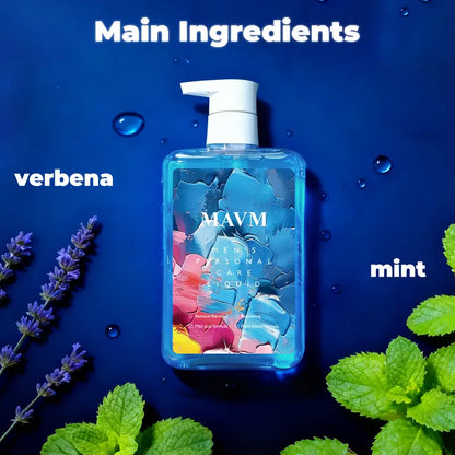 MAVM Men's Daily Intimate Care Gel, pH Balanced, Blue Fragrance, Plant Derived Ingredients