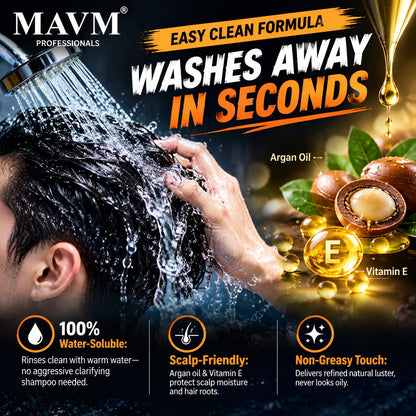 MAVM Cool Styling Oil Head Gel - Strong Hold & Long-Lasting Men's Hair Styling Gel with Built-In Comb (280ml)