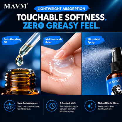 MAVM Organic Beard Nursing Oil - Nourishing & Hydrating Grooming Oil for Soft & Healthy Beards