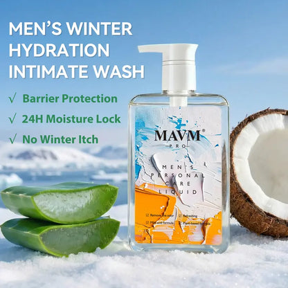 MAVM Men's Gentle Intimate Gel, Plant Based, pH Balanced, Coconut Aroma, Daily Cleansing