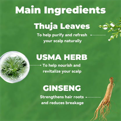 Herbal Shampoo Bar with Usma Herb, Thuja Leaf & Ginseng – Mild Solid Hair Cleanser for Daily Use